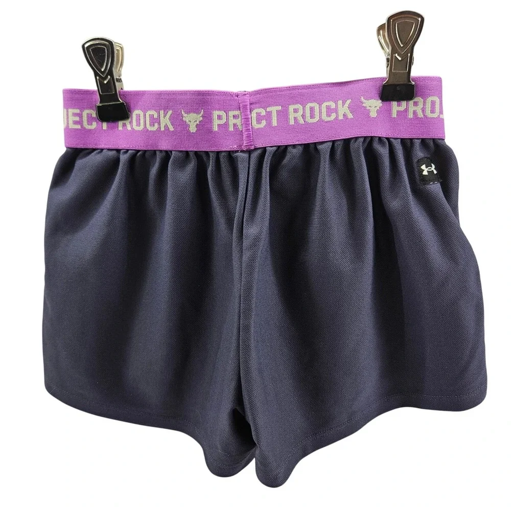Under Armour Project Rock Kids YSM JP CH Loose Fit Athletic Shorts‎ Purple EUC